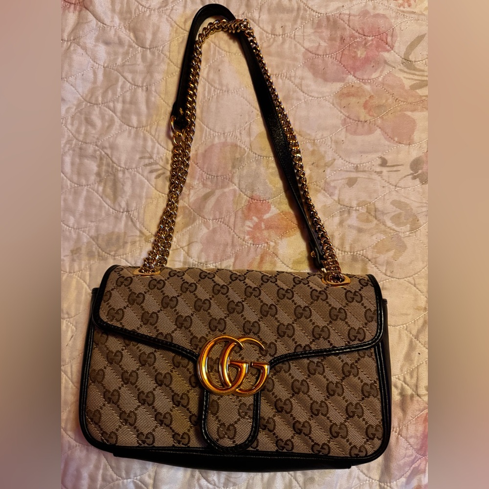 Designer Brown and Black Shoulder Bag